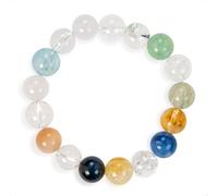 SENLLY Aurora Spectrum - Multi-Gemstone Beaded Stretch Bracelet, Handmade Natural Stone Jewelry for Balance, Clarity & Vibrant Energy