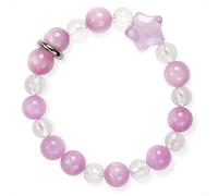 SENLLY Blossom Whisper - Beaded Stretch Bracelet with Natural Kunzite, Clear Quartz & Lavender Amethyst, Handcrafted Natural Stone Jewelry for Calm, Love & Emotional Clarity