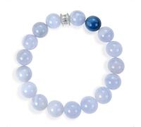 SENLLY Blue Serenity - Beaded Stretch Bracelet with Blue Lace Agate & Kyanite, Handmade Natural Stone Jewelry for Calm, Clarity & Soothing Energy