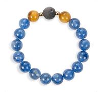 SENLLY Celestial Focus - Beaded Stretch Bracelet with Kyanite, Tiger’s Eye & Silver Obsidian, Handcrafted Natural Stone Jewelry for Clarity, Strength & Balance