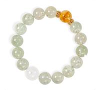 SENLLY Celestial Green Light - Beaded Bracelet with Natural Green Azeztulite, Citrine & White Agate, Handcrafted Natural Stone Jewelry for Clarity, Bright Energy & Gentle Balance