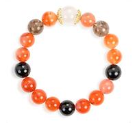 SENLLY Ember Harmony - Beaded Stretch Bracelet with Natural South Red Agate, Handcrafted Natural Stone Jewelry for Energy, Balance & Confidence