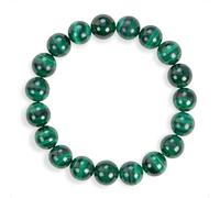 SENLLY Green Shield - 10mm Natural Malachite Beaded Bracelet, Handmade Stone Jewelry for Protection, Confidence & Personal Growth