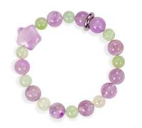 SENLLY Lavender Glow - Beaded Stretch Bracelet with Natural Lavender Amethyst & Prehnite, Handcrafted Natural Stone Jewelry for Calm, Harmony & Emotional Clarity