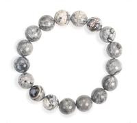 SENLLY Marble Resolve - Beaded Stretch Bracelet with Natural Picasso Jasper, Handcrafted Natural Stone Jewelry for Strength, Balance & Clarity