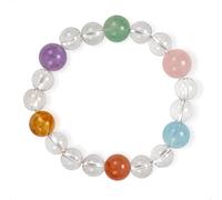 SENLLY Prism Harmony - Beaded Stretch Multi-Gemstone Bracelet, Handcrafted Natural Stone Jewelry for Clarity, Balance & Gentle Energy