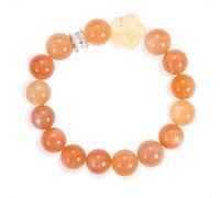 SENLLY Sunlit Bloom - Beaded Stretch Bracelet with Sunstone & Carved Flower Citrine, Handmade Natural Stone Jewelry for Warmth, Balance & Joy