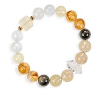 SENLLY Sunlit Harmony - Natural Citrine, Lemon Quartz, Blue Apatite & Clear Quartz Beaded Bracelet, Handcrafted Natural Stone Jewelry for Clarity, Joy & Balance