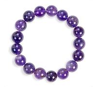 SENLLY Tranquil Amethyst - 10mm Natural Amethyst Beaded Bracelet, Handmade Stone Jewelry for Calm, Intuition & Emotional Balance