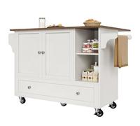 Senmate Carrello servitore, ripiani regolabili per cucina, organizzatore cucina pratica, mobile con ruote, isola per cucina piccola, carrello per spezie, tavolino da cucina estendibi (Bianco 1)