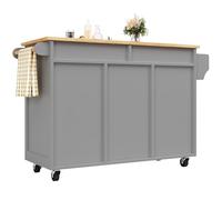 Senmate Isola Cucina Mobile Multifunzione con Ruote Bloccabili, Carrello Servizio Portabottiglie, Ripiani Regolabili, Spazio Archiviazione per Cucine Piccole, Appartamenti (Grigio)