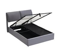 Senmate Letto Imbottito Idraulico con 3 Cassetti - Testiera Regolabile, Rete a Doghe Tripla, Soluzione Armadio Integrato per Piccoli Spazi (Grigio + Velluto, 140 * 200 cm)
