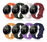 SenMore 8 Pezzis Cinturino per Google Pixel Watch 1/2/3 41mm/4 41mm, Silicone Morbido Regolabile Cinturino di Sportiva Ricambio per Google Pixel Watch.