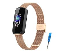 SenMore Cinturino di Ricambio Compatibile con Fitbit Luxe Bracciale Regolabile in Acciaio Inossidabile in Metallo + Strumento di Regolazione Della Lunghezza (taglia unica)