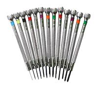 Senmubery Set di cacciaviti per orologiai da 0,6 mm - 2,0 mm, 13 pezzi, set di cacciaviti piatti a piatta, set di cacciaviti per orologiai,