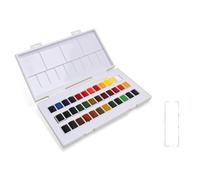 Sennelier Aquarelle - Scatola da viaggio in plastica, 30 + 6 colori e 1 biglietto