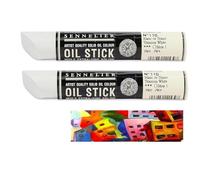 Sennelier Bastoncini di olio extra fine 38 ml, bianco, 2 pezzi e 1 carta