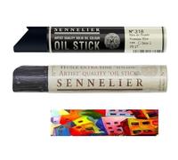Sennelier Oil Sticks 38ml Extra-Fine, Blu di Prussia, Nero e 1 Carta