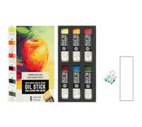 Sennelier Oil Sticks 6 Mini set Nature mela bicolore e mini pinza