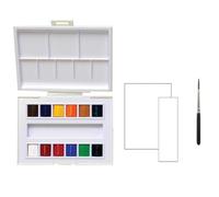 Sennelier Plastic Watercolor Paint Box,Made in France Avec 2 Cartes postales