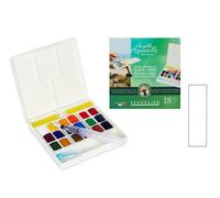 Sennelier Scatole per acquerello a mani libere. 18 Mezzi secchi + 1 pennello e 1 carta