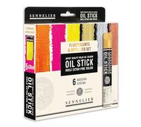 Sennelier Set di 6 bastoncini di olio fluorescenti e metallizzati N130123.01