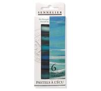 Sennelier Set di 6 bastoncini pastello extra morbidi, colore: verde smeraldo