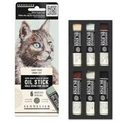 Sennelier Set di 6 mini bastoncini per olio - gatto tigre - N130116.06