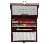 Sennelier : Watercolour : Wooden Box Set : 24 x Half Pans with Acessories