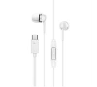 Sennheiser CX 80U - Cuffie intrauricolari con cavo, connessione USB-C, telecomando intelligente in linea a un pulsante con microfono, auricolari chiusi per la cancellazione passiva del rumore - Bianco