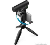 Sennheiser MKE 400 + kit mobile, microfono direzionale da montare sulla videocamera con morsetto per smartphone e mini treppiede Manfrotto PIXI, 509257