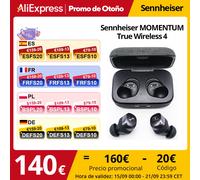 Sennheiser MOMENTUM True Wireless 4 Cuffie intelligenti BT5.4 Suono cristallino 30 ore di autonomia Cancellazione attiva del rumore adattivo Black