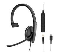 Sennheiser SC 135 USB-C (508355) - Cuffia monaurale per professionisti | con audio stereo HD, microfono con cancellazione del rumore e connettore USB-C (nero)