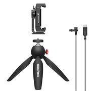 Sennheiser XS Lav USB-C, kit mobile di microfono lavalier omnidirezionale a clip con morsetto per smartphone e mini treppiede Manfrotto PIXI, 509259