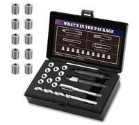SENNMONN Kit di riparazione filettatura M6X1.0 con inserto da 9,4 mm HSS trapano, rubinetto, driver di installazione, controforo, inserto in acciaio inossidabile M6X1.0X9.4mmX10 PCS