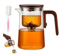 Senomi Infusion Glass Pot,Magnetic Tea Pot with Infusers,Water Separation Glass Teapot with Wooden Handle with Filter,One-Click Tea Drinking Easy Separation,for Home,Office