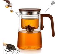 Senomi Infusion Glass Pot, Senomi Teapot, Magnetic Tea Pot with Infusers for Loose Tea, Water Separation Glass Teapot with Wooden Handle, One-Click Tea Drinking, Easy Separation (800ml/28oz)