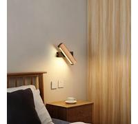 SENQIU Applique Parete Legno, 4W Applique Girevole 360 Lampada Legno Φ21cm Temperatura Colore 3000k Utilizzata Nel Corridoio Della Camera da Letto Del Soggiorno