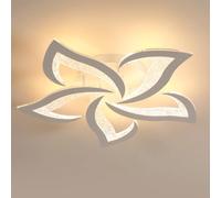 SENQIU Lampada da Soffitto 60W 6750LM, 58CM Plafoniera LED Soffitto Luce Calda 3000K, Lampadario LED Moderno Creativo Fiore Design per Camera da Letto Soggiorno Studio Ufficio, Bianco