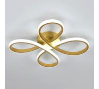 SENQIU Plafoniera LED Soffitto, 30W 6500K Oro Creativa Elegante Plafoniera | a Forma di Fiore, 3375 Lumen, Moderno Lampada da Soffitto a LED in Alluminio per Camere da Letto, Soggiorno, Corridoio