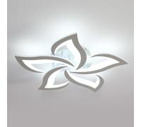 SENQIU Plafoniera LED Soffitto Moderna a 5 Petali, Lampada Soffitto | Design Fiore Elegante, 60W 6500K Luce Bianco Freddo, in Metallo e Acrilico Argentato per Soggiorno, Camera da Letto, Studio