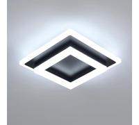 SENQIU Plafoniere LED, 24W 2700LM Lampada da Soffitto Moderna, Quadrata Plafoniere Nero Moderno in Acrilico per Soggiorno Camera da Letto Cucina Bagno Corridoio, 6500K Luce Bianca Fredda, 20CM