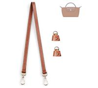 Senral Tracolla larga in pelle, 1/2,5/3 cm, fai da te, in vera pelle, per Long Champ, piccola cinghia da tasca con kit di conversione per ascelle, borsa da avambraccio, versatile, marrone oro, 1.1cm