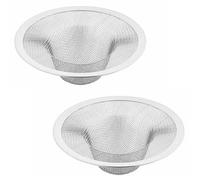 SENRISE 2 filtri per lavello da cucina, 9 cm, in acciaio inox, filtro a rete per scarico di vasca da bagno e doccia (misura grande)