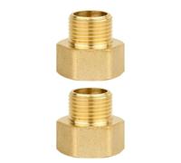 SENRISE Adattatore filettato da 3/8 femmina a 3/8 maschio, connettore esagonale DN10 in ottone con boccola riduttore, adattatore di conversione per tubi per acqua e gas (confezione da 2)