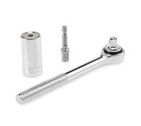 SENRISE Chiave universale a cricchetto 3 pezzi da 7 a 19 mm universale con adattatore per trapano elettrico per tutti i tipi di dadi e bulloni