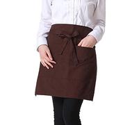 SENRISE Grembiule in vita Grembiule in vita con 2 tasche, Grembiuli corti da cameriere per donna, uomo, Grembiuli da camerieraGrembiule corto in cotone per ristorante da cucina (marrone, 20 pezzi)