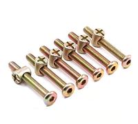 SENRISE - Set di dadi per mobili, 15 pezzi, M6, bulloni a testa cilindrica zincata con dadi a testa esagonale Philips, per culla, letto a castello, mobili per culla (30 mm)