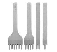 SENRISE Set di Strumenti Artigianali in Pelle - 4 Pezzi Con 1/2/4/6 Punte per Cuciture Fai Da Te - Kit Con Allacciatura a Diamante e Scalpelli (4 mm)