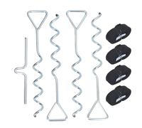 Senrusa Ground Anchors Multifunctional Steel Stakes Anchor Kit for Trampoline Shed Swing Tent (Silver)